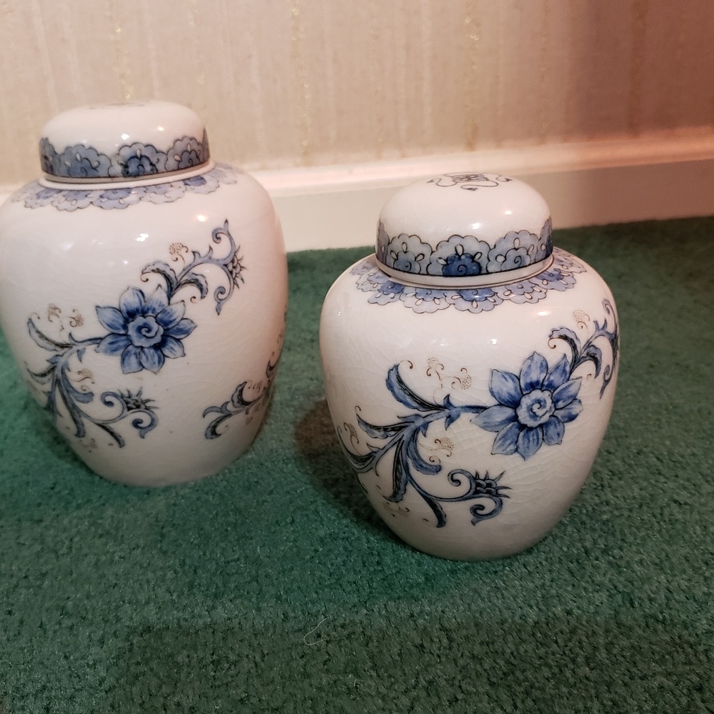 *SOLD*"NEVER USED! TWO ORIENTAL PORCELAIN VASES"